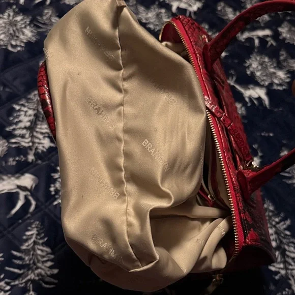 Brahmin Red Crocodile-Embossed Satchel - Picture 6 of 9